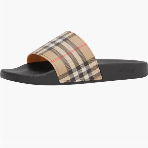 Unisex Burberry Furley Vintage Check Slides Sandles - Picture 1 of 14